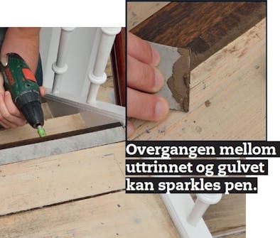 Nye trappetrinn: Sett skruer gjennom uttrinnet Nye trappetrinn: Sett skruer gjennom uttrinnet